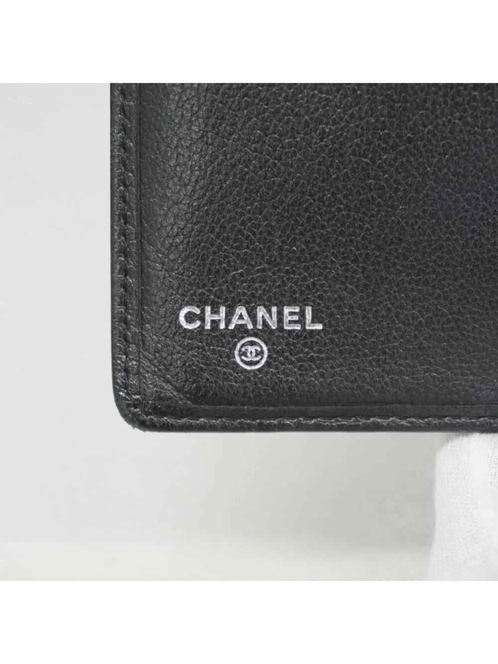 Chanel Wallet Coco Jacket Motif Leather Black Silver